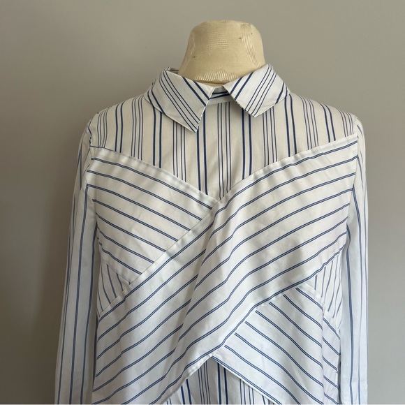 BCBGMaxAzaria Azriel Striped Shirt Dress Women Size XS Cotton Casual Collar - Picture 13 of 13